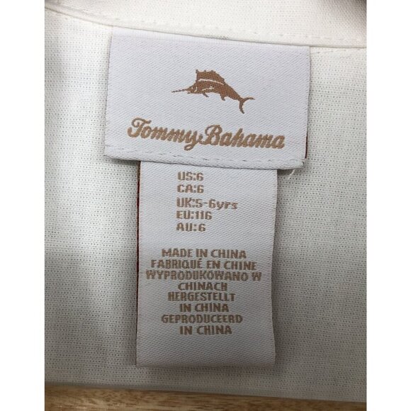 NWT Tommy Bahama Kids White Button Up Shirt Boys 6 School Picture Day Vacation - Picture 3 of 8